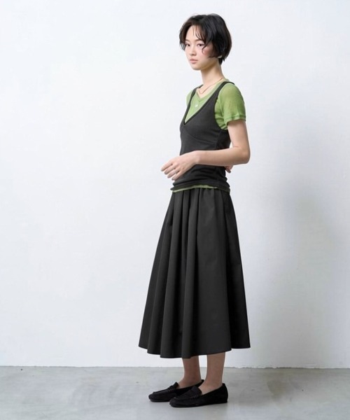 NUJOH（ヌゾ）の「Cotton Pintuck Long Skirt / コットンピンタックロングスカート（スカート・レディース・ライトベージュ/ホワイト/ブラック・FREE）」の9枚目の写真