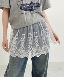 シアー レース レイヤード チュールスカート