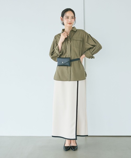 Andemiu(アンデミュウ)の「パイピングIラインスカート/1023734(スカート・レディース・アイボリー/ライトブラウン/ブラック・MEDIUM/SMALL)」の18枚目の写真