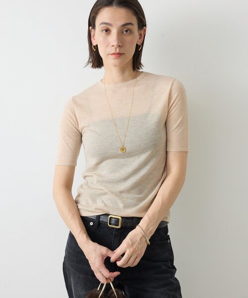GALLARDAGALANTE(ガリャルダガランテ)の「GニットTee(ニット/セーター・レディース・ベージュ/イエロー/チャコールグレー/オフホワイト・FREE)」の3枚目の写真
