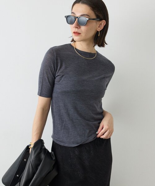 GALLARDAGALANTE(ガリャルダガランテ)の「GニットTee(ニット/セーター・レディース・ベージュ/イエロー/チャコールグレー/オフホワイト・FREE)」の2枚目の写真