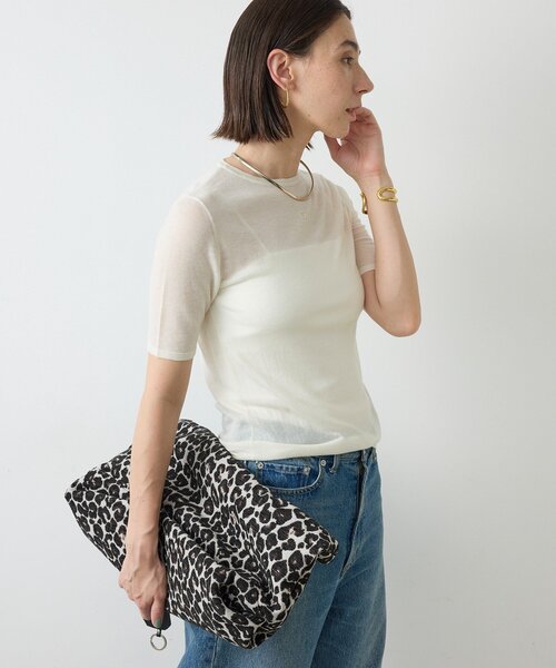 GALLARDAGALANTE(ガリャルダガランテ)の「GニットTee(ニット/セーター・レディース・ベージュ/イエロー/チャコールグレー/オフホワイト・FREE)」の7枚目の写真