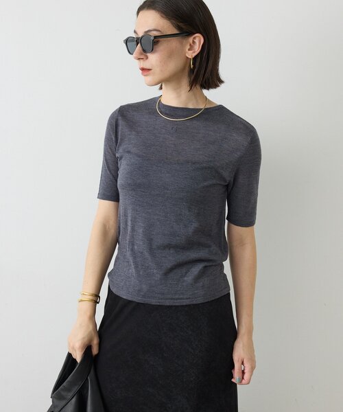 GALLARDAGALANTE(ガリャルダガランテ)の「GニットTee(ニット/セーター・レディース・ベージュ/イエロー/チャコールグレー/オフホワイト・FREE)」の19枚目の写真