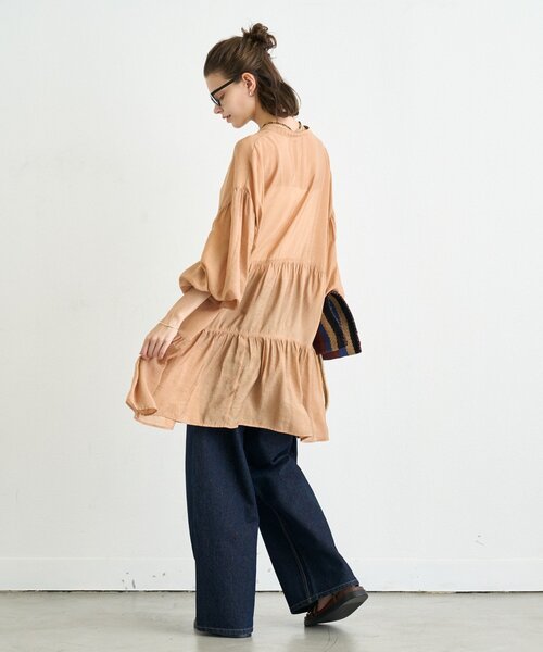 CIAOPANIC TYPY（チャオパニックティピー）の「ZOZO限定裾フリル2WAYシアーチュニックシャツ（シャツ/ブラウス・レディース・サックスブルー/ブラック/オフホワイト/ブラウン・ONE SIZE）」の22枚目の写真