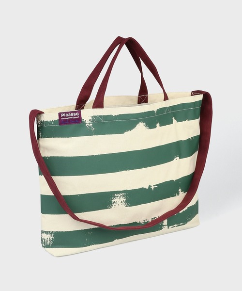 Paul Smith(ポールスミス)の「"Picasso, through the Eyes of Paul Smith" ボーダー トートバッグ【263746 PTOTE】(トートバッグ・メンズ・ケリーグリーン/イエロー・FREE)」の5枚目の写真