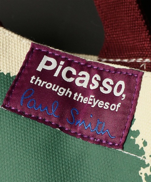 Paul Smith(ポールスミス)の「"Picasso, through the Eyes of Paul Smith" ボーダー トートバッグ【263746 PTOTE】(トートバッグ・メンズ・ケリーグリーン/イエロー・FREE)」の9枚目の写真