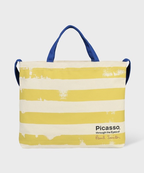 Paul Smith(ポールスミス)の「"Picasso, through the Eyes of Paul Smith" ボーダー トートバッグ【263746 PTOTE】(トートバッグ・メンズ・ケリーグリーン/イエロー・FREE)」の11枚目の写真