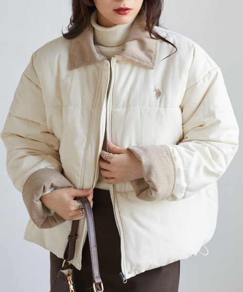 U.S. POLO ASSN.(ユーエスポロアッスン)の「RANAN/solleim別注【U.S.POLO ASSN.】ワークデザイン中綿ブルゾン(ブルゾン・レディース・ネイビー/アイボリー・L/LL/M)」の3枚目の写真