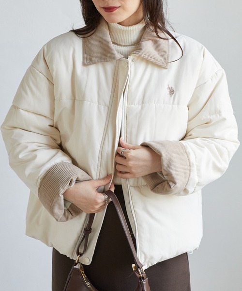 U.S. POLO ASSN.(ユーエスポロアッスン)の「RANAN/solleim別注【U.S.POLO ASSN.】ワークデザイン中綿ブルゾン(ブルゾン・レディース・ネイビー/アイボリー・L/LL/M)」の4枚目の写真