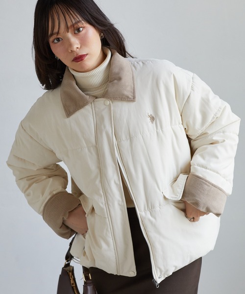 U.S. POLO ASSN.(ユーエスポロアッスン)の「RANAN/solleim別注【U.S.POLO ASSN.】ワークデザイン中綿ブルゾン(ブルゾン・レディース・ネイビー/アイボリー・L/LL/M)」の5枚目の写真