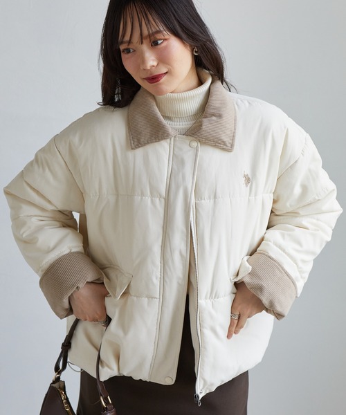 U.S. POLO ASSN.(ユーエスポロアッスン)の「RANAN/solleim別注【U.S.POLO ASSN.】ワークデザイン中綿ブルゾン(ブルゾン・レディース・ネイビー/アイボリー・L/LL/M)」の6枚目の写真