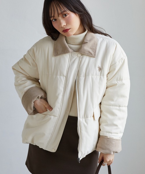 U.S. POLO ASSN.(ユーエスポロアッスン)の「RANAN/solleim別注【U.S.POLO ASSN.】ワークデザイン中綿ブルゾン(ブルゾン・レディース・ネイビー/アイボリー・L/LL/M)」の7枚目の写真