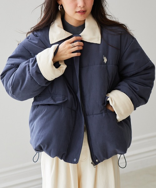 U.S. POLO ASSN.(ユーエスポロアッスン)の「RANAN/solleim別注【U.S.POLO ASSN.】ワークデザイン中綿ブルゾン(ブルゾン・レディース・ネイビー/アイボリー・L/LL/M)」の13枚目の写真