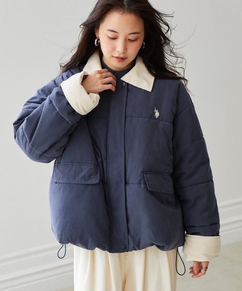 U.S. POLO ASSN.(ユーエスポロアッスン)の「RANAN/solleim別注【U.S.POLO ASSN.】ワークデザイン中綿ブルゾン(ブルゾン・レディース・ネイビー/アイボリー・L/LL/M)」の16枚目の写真