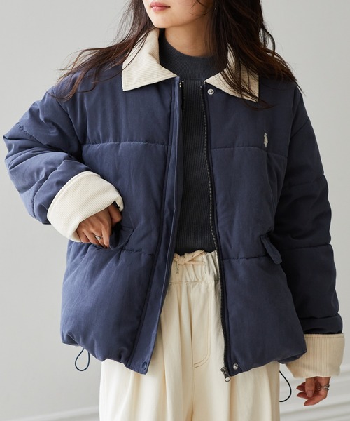 U.S. POLO ASSN.(ユーエスポロアッスン)の「RANAN/solleim別注【U.S.POLO ASSN.】ワークデザイン中綿ブルゾン(ブルゾン・レディース・ネイビー/アイボリー・L/LL/M)」の18枚目の写真