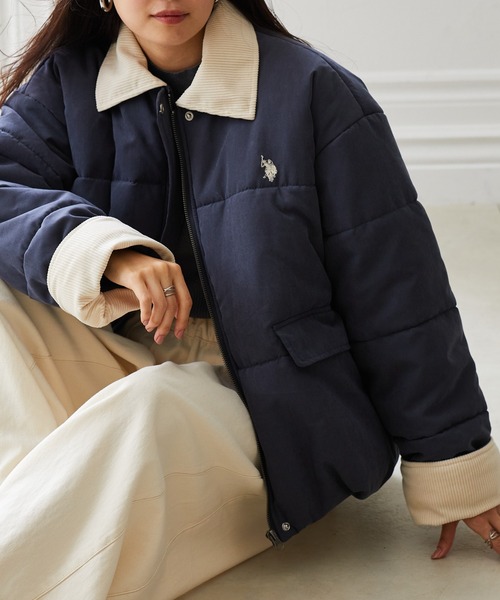 U.S. POLO ASSN.(ユーエスポロアッスン)の「RANAN/solleim別注【U.S.POLO ASSN.】ワークデザイン中綿ブルゾン(ブルゾン・レディース・ネイビー/アイボリー・L/LL/M)」の20枚目の写真