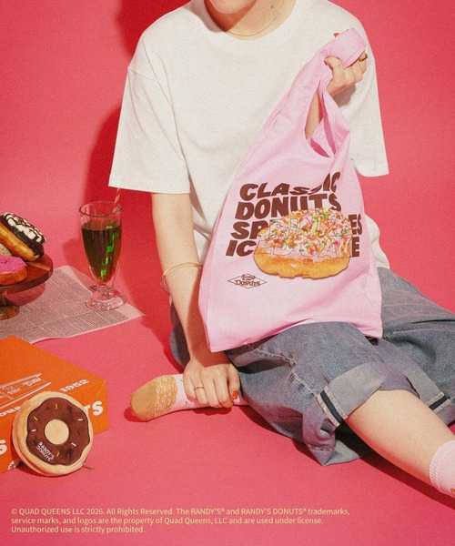 GLOBAL WORK(グローバルワーク)の「【RANDY’S DONUTS(ランディーズ・ドーナツ)】ポーチ付きエコBAG/859593(エコバッグ/サブバッグ・レディース・ライトブルー/ライトピンク・FREE)」の1枚目の写真
