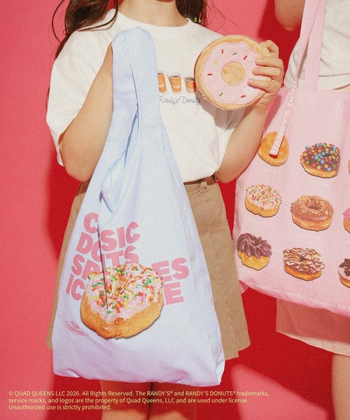 GLOBAL WORK(グローバルワーク)の「【RANDY’S DONUTS(ランディーズ・ドーナツ)】ポーチ付きエコBAG/859593(エコバッグ/サブバッグ・レディース・ライトブルー/ライトピンク・FREE)」の7枚目の写真