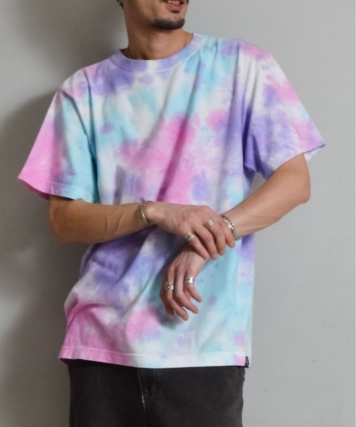DOUBLE STEAL(ダブルスティール)の「DS6.6オンスネーム付きタイダイ半袖TEE(Tシャツ/カットソー・メンズ・パープル/オレンジ・LARGE/MEDIUM)」の18枚目の写真