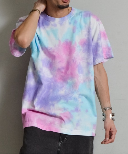 DOUBLE STEAL(ダブルスティール)の「DS6.6オンスネーム付きタイダイ半袖TEE(Tシャツ/カットソー・メンズ・パープル/オレンジ・LARGE/MEDIUM)」の19枚目の写真