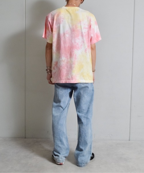 DOUBLE STEAL(ダブルスティール)の「DS6.6オンスネーム付きタイダイ半袖TEE(Tシャツ/カットソー・メンズ・パープル/オレンジ・LARGE/MEDIUM)」の8枚目の写真