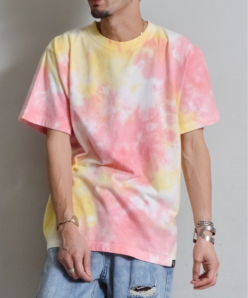 DOUBLE STEAL(ダブルスティール)の「DS6.6オンスネーム付きタイダイ半袖TEE(Tシャツ/カットソー・メンズ・パープル/オレンジ・LARGE/MEDIUM)」の4枚目の写真