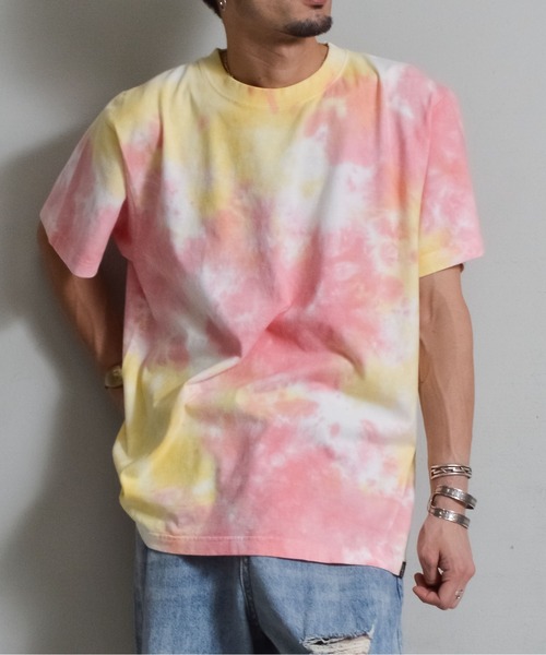 DOUBLE STEAL(ダブルスティール)の「DS6.6オンスネーム付きタイダイ半袖TEE(Tシャツ/カットソー・メンズ・パープル/オレンジ・LARGE/MEDIUM)」の3枚目の写真