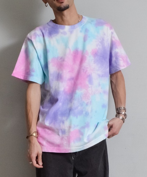 DOUBLE STEAL(ダブルスティール)の「DS6.6オンスネーム付きタイダイ半袖TEE(Tシャツ/カットソー・メンズ・パープル/オレンジ・LARGE/MEDIUM)」の17枚目の写真