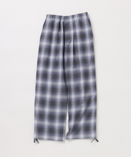 UNFOLLOW(アンフォロー)の「【FOLL / フォル】brushed cotton cashmere check pants(スラックス・メンズ・グレー/ブラウン・3/2)」の1枚目の写真
