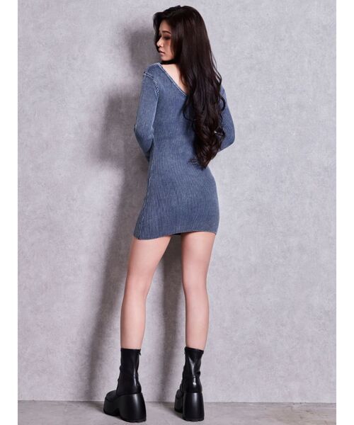 GYDA（ジェイダ）の「2WAYブリーチリブニットタイトミニワンピース（ワンピース・レディース・ブラック/ネイビー/ブラウン・FREE）」の13枚目の写真