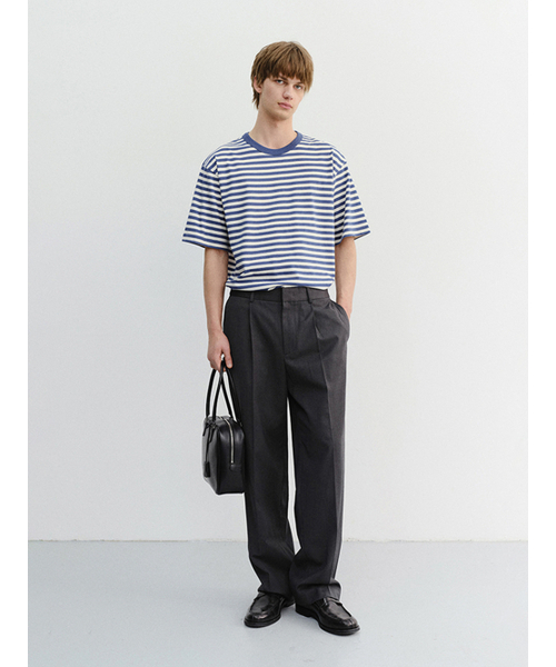 DUNST FOR MEN(ダンストフォーメン)の「STRIPED T-SHIRT_UNISEX_UDTS6B126_BLUE / IVORY(Tシャツ/カットソー・メンズ・スカイブルー・X-SMALL/SMALL/MEDIUM/LARGE/X-LARGE)」の2枚目の写真