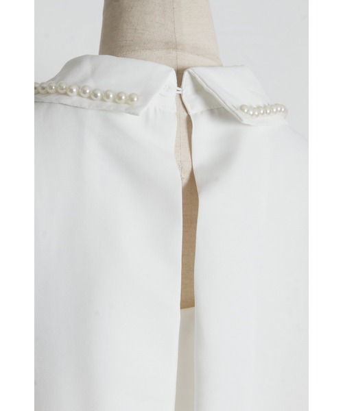 tocco closet（トッコ　クローゼット）の「【ZOZO限定】襟パール装飾ノースリーブチュニックブラウス（シャツ/ブラウス・レディース・オフホワイト/ブラック・M）」の22枚目の写真