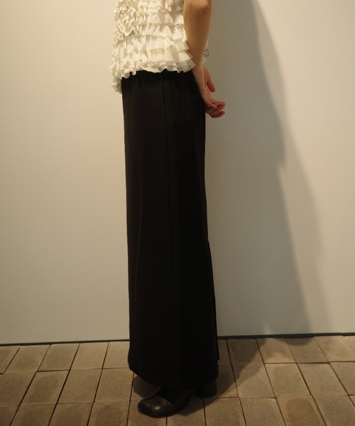 CLANE（クラネ）の「CLANE 2WAY ADJUST DOUBLE WEAVE SKIRT（スカート・レディース・ブラック・2/1）」の3枚目の写真