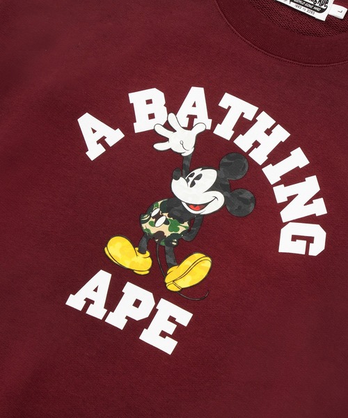 A BATHING APE(アベイシングエイプ)の「BAPE X DISNEY MICKEY MOUSE COLLEGE RELAXED FIT CREWNECK(スウェット・メンズ・ブラック/グレー・SMALL/MEDIUM/X-LARGE/LARGE)」の8枚目の写真