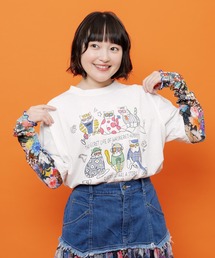162750：おしゃれネコ柄 接触冷感Tシャツ