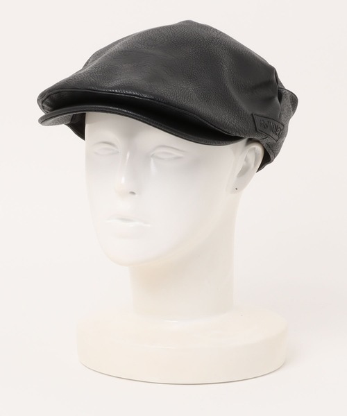 AVIREX(アヴィレックス)の「【es】【AVIREX】synthetic leather HUNTING CAP(ハンチング/ベレー帽・メンズ・ブラック・FREE)」の3枚目の写真