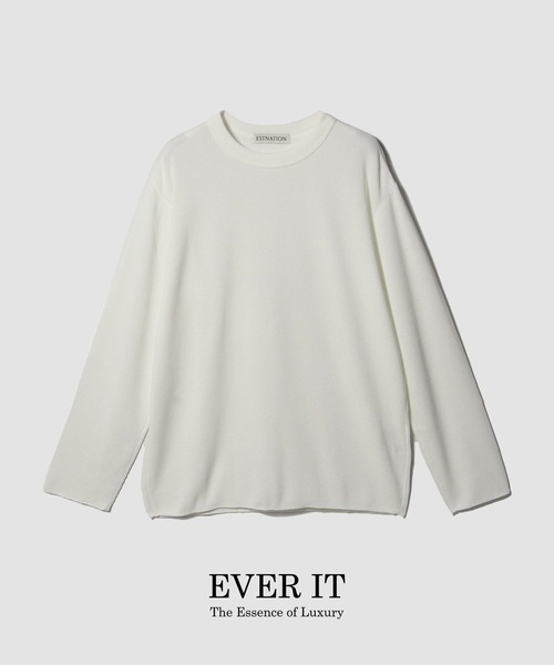 ESTNATION(エストネーション)の「ESTNATION / オーガニックコットン サーマルカットソー<EVER IT>(Tシャツ/カットソー・メンズ・ホワイト/チャコールグレー・LARGE/MEDIUM)」の1枚目の写真