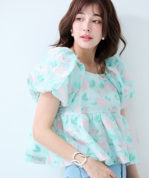 Chesty(チェスティー)の「デイジーブルームブラウス(シャツ/ブラウス・レディース・オフホワイト/グリーン・0/1)」の10枚目の写真