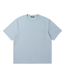 男性分と変形ポケット半袖ラウンドTシャツ (LT-BLUE) (HA4ST90-42)