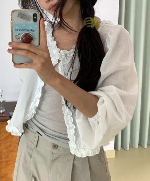 FAVORITO(ファヴォリート)の「フリル長袖トップス(シャツ/ブラウス・レディース・ホワイト・F)」の18枚目の写真