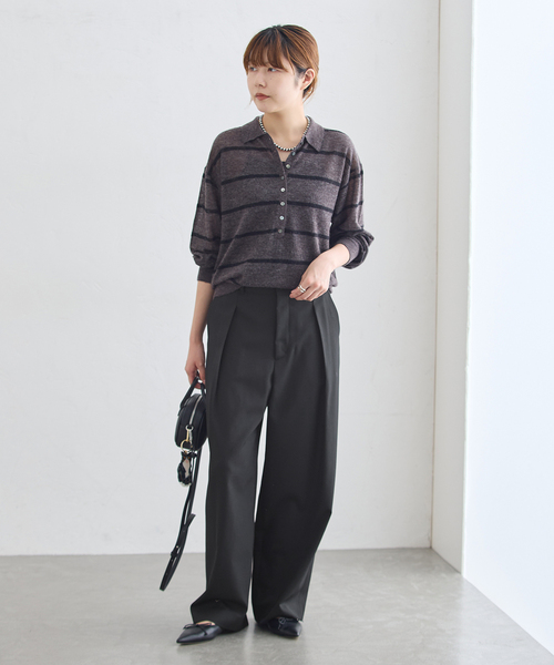 journal standard L'essage(ジャーナルスタンダードレサージュ)の「Doeskin ワイドパンツ(スラックス・レディース・ブラック/ブラウン系その他・38/36)」の3枚目の写真