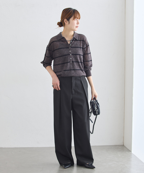 journal standard L'essage(ジャーナルスタンダードレサージュ)の「Doeskin ワイドパンツ(スラックス・レディース・ブラック/ブラウン系その他・38/36)」の8枚目の写真