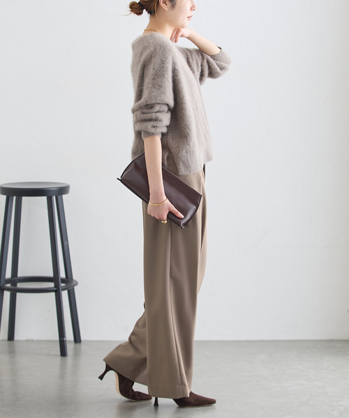 journal standard L'essage(ジャーナルスタンダードレサージュ)の「Doeskin ワイドパンツ(スラックス・レディース・ブラック/ブラウン系その他・38/36)」の14枚目の写真