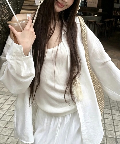 SHOUYO（ショウヨウ）の「後ろレース切替シャツ（シャツ/ブラウス・レディース・ブルー/ホワイト・M）」の7枚目の写真