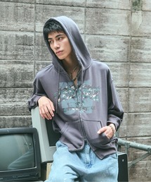 CRASH LOGO GRAPHIC FULLZIP HOODIE / クラッシュロゴ カモ柄グラフィック フルジップ フーディー ダブルジップ メンズ レディース ユニセックス