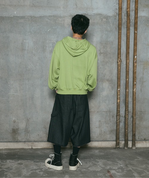 ILL'S(イルズ)の「CRASH LOGO GRAPHIC FULLZIP HOODIE / クラッシュロゴ カモ柄グラフィック フルジップ フーディー ダブルジップ メンズ レディース ユニセックス(パーカー・メンズ・ブラウン/ブラック/チャコールグレー/ライム・L/M)」の8枚目の写真