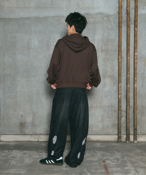 ILL'S(イルズ)の「CRASH LOGO GRAPHIC FULLZIP HOODIE / クラッシュロゴ カモ柄グラフィック フルジップ フーディー ダブルジップ メンズ レディース ユニセックス(パーカー・メンズ・ブラウン/ブラック/チャコールグレー/ライム・L/M)」の21枚目の写真