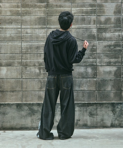 ILL'S(イルズ)の「CRASH LOGO GRAPHIC FULLZIP HOODIE / クラッシュロゴ カモ柄グラフィック フルジップ フーディー ダブルジップ メンズ レディース ユニセックス(パーカー・メンズ・ブラウン/ブラック/チャコールグレー/ライム・L/M)」の5枚目の写真