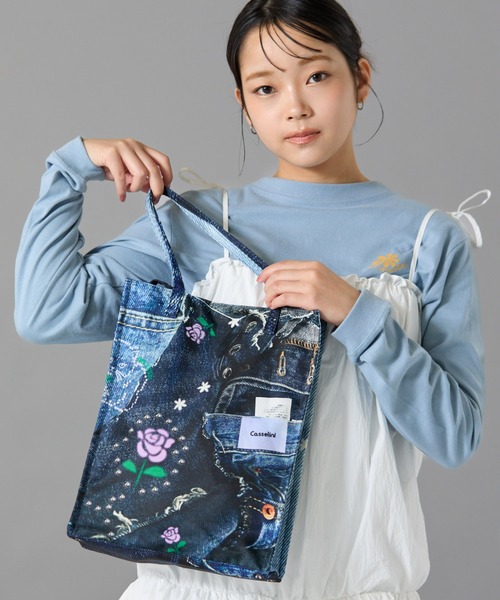 Casselini(キャセリーニ)の「Casselini(キャセリーニ)コラージュプリントショルダー(ショルダーバッグ・レディース・ブルー/ブラック・FREE)」の10枚目の写真