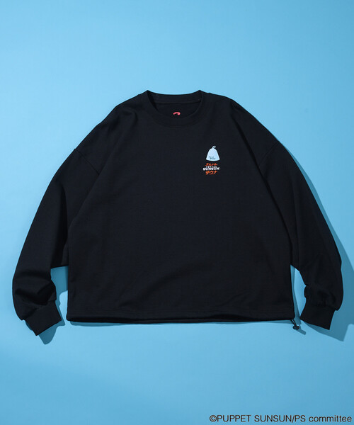 FREAK'S STORE(フリークスストア)の「SAUVENIR/サウベニア 別注 パペットスンスン × オールナイトサウナ バックプリント スピンドル クルーネックスウェット(スウェット・メンズ・ブラック・SMALL/LARGE/MEDIUM)」の2枚目の写真